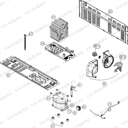 Взрыв-схема холодильника Gorenje NRS9182BRD (623827, HZLF63966E) - Схема узла 02