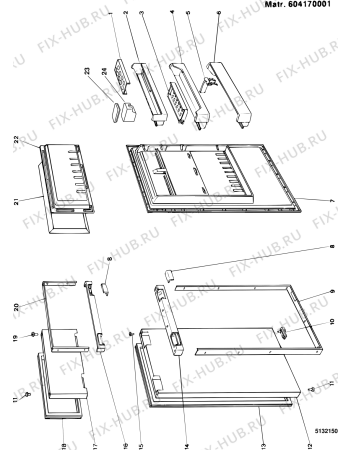 Взрыв-схема холодильника Ariston DP285 (F000170) - Схема узла
