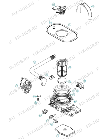 Взрыв-схема посудомоечной машины Gorenje Kitchen Aid KDFX 7017 IT   -Titan FI Soft UK cable (340682, DW70.4) - Схема узла 04