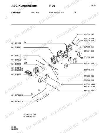 Взрыв-схема плиты (духовки) Aeg 5031V-D - Схема узла Section7