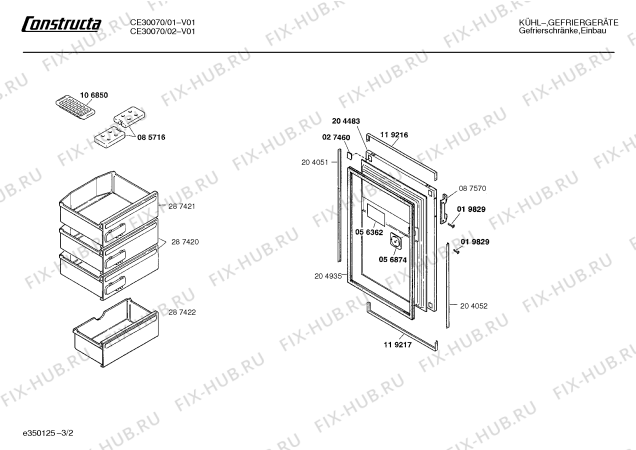 Схема №2 G3520X1EE с изображением Панель для холодильника Siemens 00087547