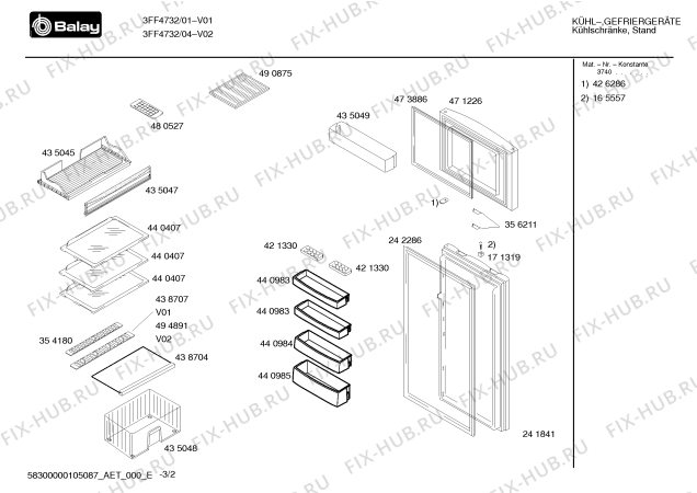 Схема №3 4FF5720A с изображением Дверь для холодильника Bosch 00241841