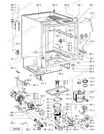 Схема №2 ADG 734 AV с изображением Панель для посудомоечной машины Whirlpool 481945328001