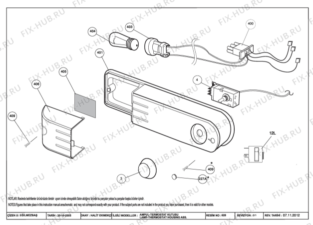 Взрыв-схема холодильника Beko BLOMBERG DSM1510 A + (6040412189) - LAMP / THERMOSTAT BOX ASSEMBLY (B-170/175/180)