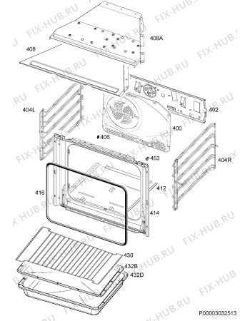 Взрыв-схема плиты (духовки) Rex Electrolux FQ102IXEV - Схема узла Oven