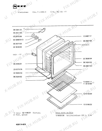 Взрыв-схема плиты (духовки) Neff 195304117 1344.11LHCSX-9 - Схема узла 05