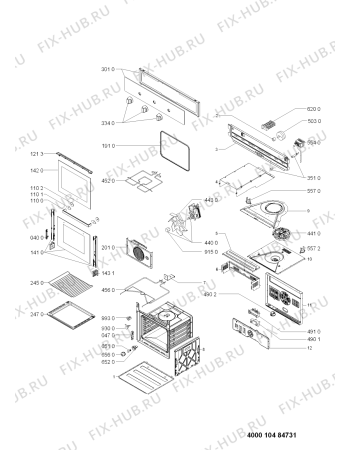 Схема №1 AKP 444/MR с изображением Панель для плиты (духовки) Whirlpool 481010487158