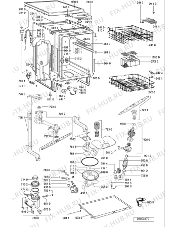 Взрыв-схема посудомоечной машины Whirlpool ADP 4510 - Схема узла