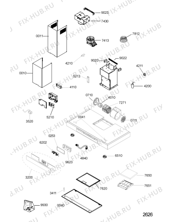 Схема №1 AKR 891 IX с изображением Спецнабор для электровытяжки Whirlpool 480122101295