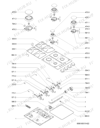 Схема №1 TGZ 3401 SW с изображением Затычка для плиты (духовки) Whirlpool 481244038816
