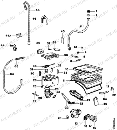 Взрыв-схема стиральной машины Rosenlew RTT651 - Схема узла Water equipment