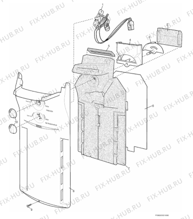 Взрыв-схема холодильника Electrolux END5298 - Схема узла Section 2