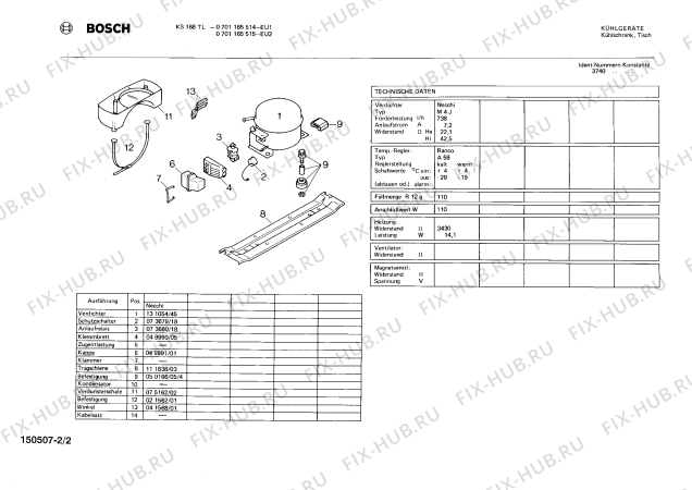 Взрыв-схема холодильника Bosch 0701165515 KS168TL - Схема узла 02