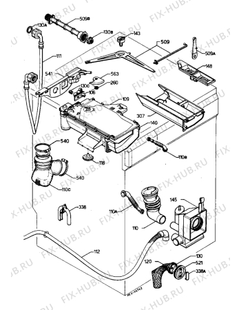 Взрыв-схема стиральной машины Zanussi ZF441 - Схема узла Water equipment