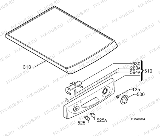 Взрыв-схема посудомоечной машины Zanussi Electrolux DA4142 - Схема узла Command panel 037