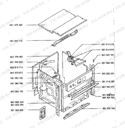 Взрыв-схема плиты (духовки) Aeg 5311B-M - Схема узла H10 Outer Frame