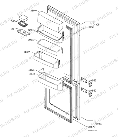 Взрыв-схема холодильника Aeg SC71440-4I - Схема узла Door 003