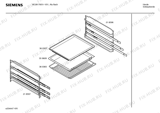Взрыв-схема плиты (духовки) Siemens HE28178 - Схема узла 06