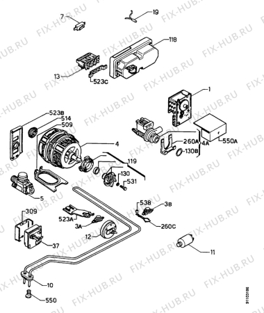 Взрыв-схема посудомоечной машины Kuppersbusch IG643.2W - Схема узла Electrical equipment