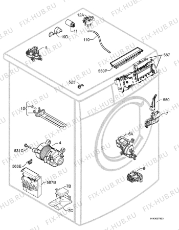 Взрыв-схема стиральной машины Aeg Electrolux L84850 - Схема узла Electrical equipment 268