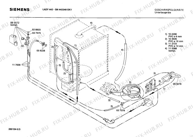 Взрыв-схема посудомоечной машины Siemens SN442346 - Схема узла 03