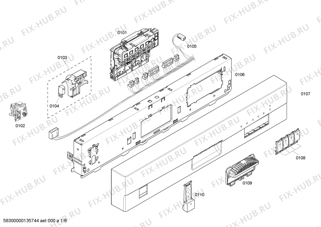 Схема №3 SL33A002UC HiDefinition с изображением Панель управления для посудомойки Siemens 00476918