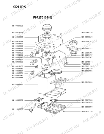 Взрыв-схема кофеварки (кофемашины) Krups F9727010T(0) - Схема узла IP001863.0P2