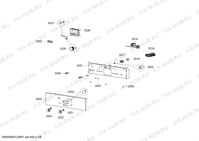 Схема №6 HB5306Z0C с изображением Панель управления для плиты (духовки) Siemens 00664543