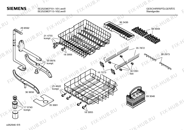 Взрыв-схема посудомоечной машины Siemens SE25238EP - Схема узла 06