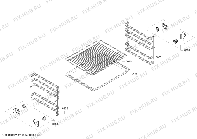 Взрыв-схема плиты (духовки) Siemens HL9R30020U - Схема узла 06