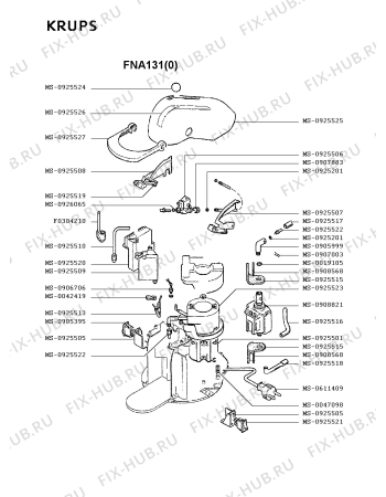 Схема №1 FNA142(0) с изображением Термопредохранитель для кофеварки (кофемашины) Krups MS-0925513