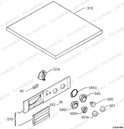 Взрыв-схема стиральной машины Zanussi FLS803 - Схема узла Command panel 037