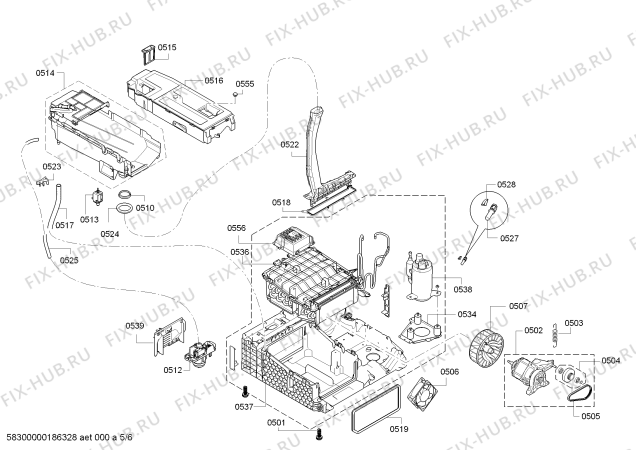 Взрыв-схема сушильной машины Bosch WTY887E25 Edition 25 - Схема узла 05