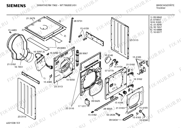 Взрыв-схема сушильной машины Siemens WT79020EU SIWATHERM 7902 - Схема узла 02