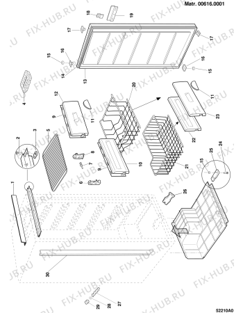 Схема №1 CC1848L (F022603) с изображением Часть корпуса для холодильной камеры Indesit C00075956