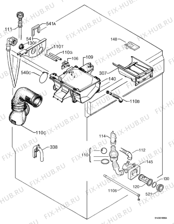 Взрыв-схема стиральной машины Faure FWF3135 - Схема узла Hydraulic System 272