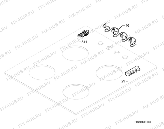 Взрыв-схема плиты (духовки) Zanussi ZGG62444SA - Схема узла Electrical equipment