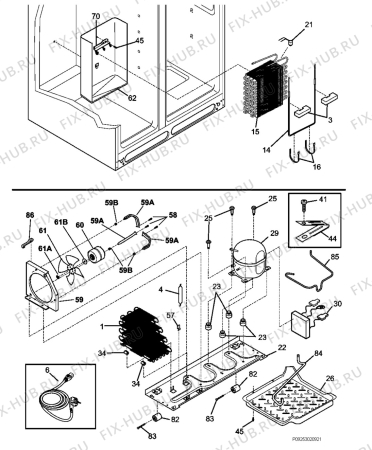 Взрыв-схема холодильника Aeg Electrolux S75628KG3 - Схема узла Cooling system 017