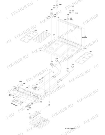 Взрыв-схема плиты (духовки) Rex Electrolux RKG961006X - Схема узла Section 1