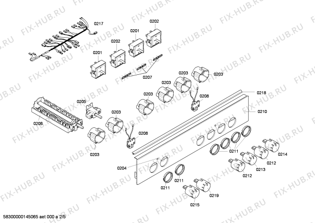 Схема №3 HLN424220 с изображением Панель управления для плиты (духовки) Bosch 00672769