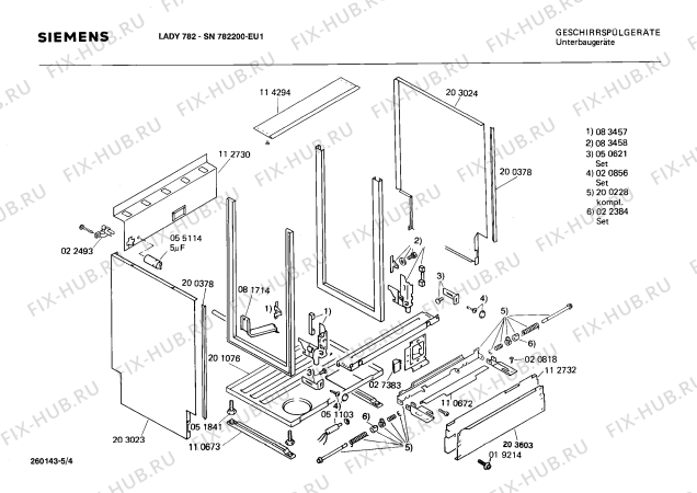 Взрыв-схема посудомоечной машины Siemens SN782200 - Схема узла 04