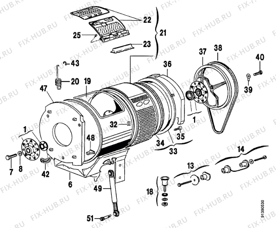 Взрыв-схема стиральной машины Zanussi TL573 - Схема узла Section 3