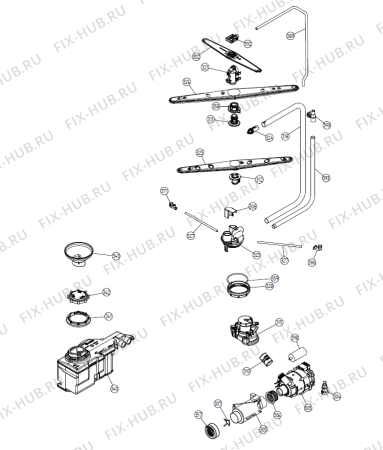 Взрыв-схема посудомоечной машины Asko D5556XL (489206, DW16.2) - Схема узла 03