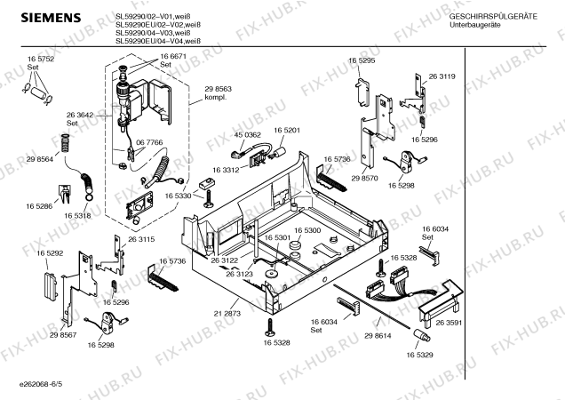 Взрыв-схема посудомоечной машины Siemens SL59290 - Схема узла 05