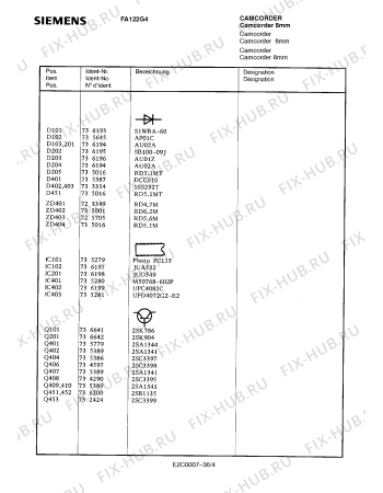 Схема №20 FA122G4 с изображением Монитор для видеоаппаратуры Siemens 00756164