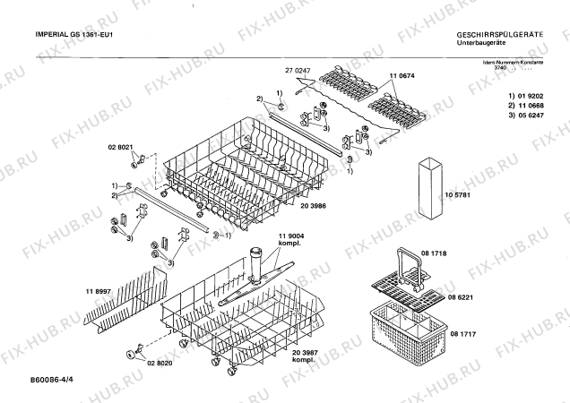 Схема №2 GS1361 с изображением Панель для посудомойки Bosch 00272197