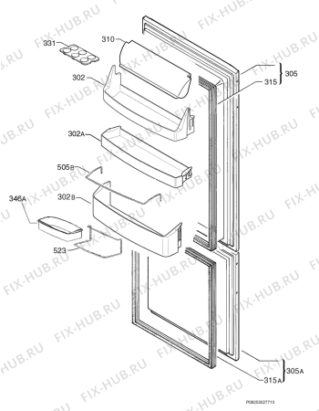 Взрыв-схема холодильника Aeg Electrolux SC71840-6I - Схема узла Door 003