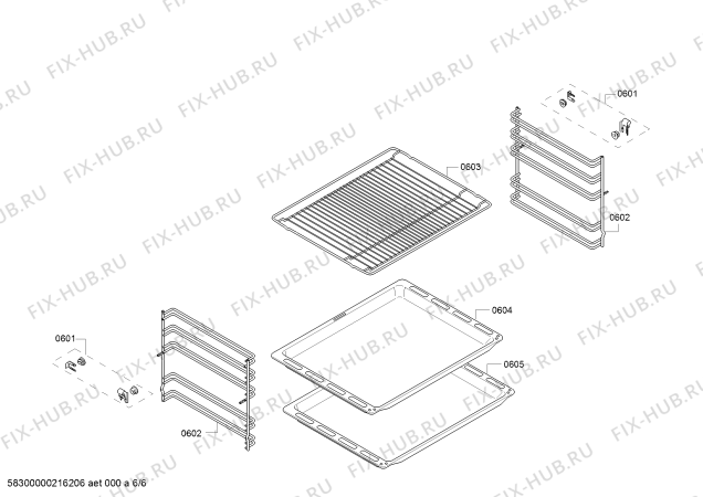 Взрыв-схема плиты (духовки) Bosch HKA050020Q - Схема узла 06