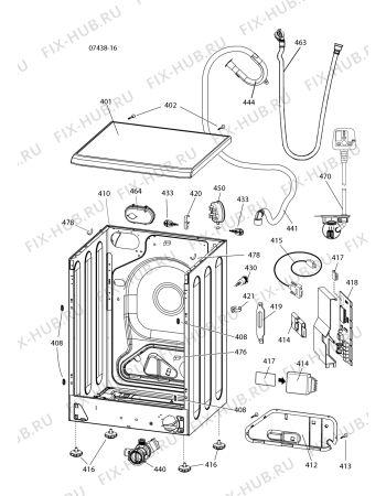 Взрыв-схема стиральной машины Hotpoint WML540PUKK (F065122) - Схема узла