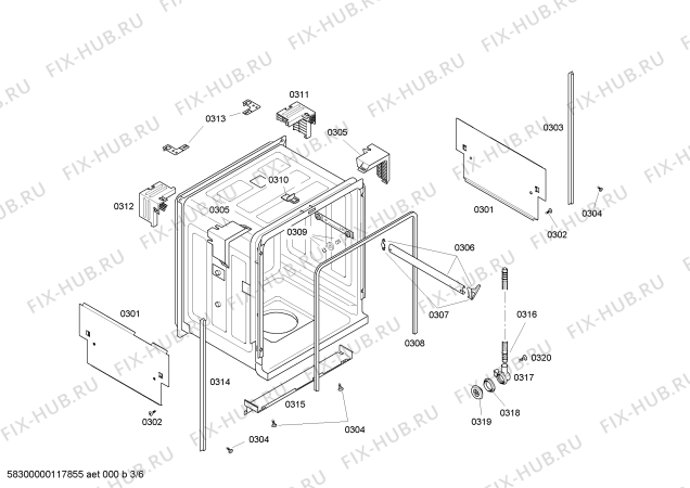 Схема №5 S35KMK15UC Kenmore Elite с изображением Дверь Bosch 00473797